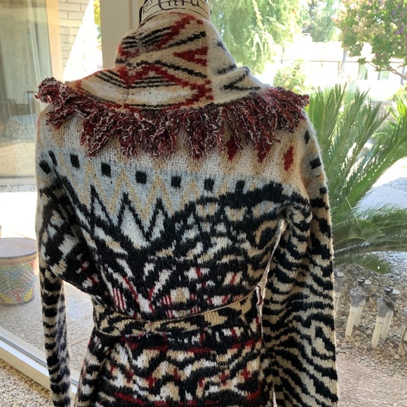NWT Anthro Paloma Fringe tiger  print cardigan XS - Picture 10 of 16